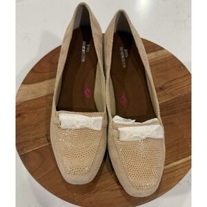 Ros Hommerson Taylor Loafer Women's Size 7M Shoes Nude Lizard Print Leather New!